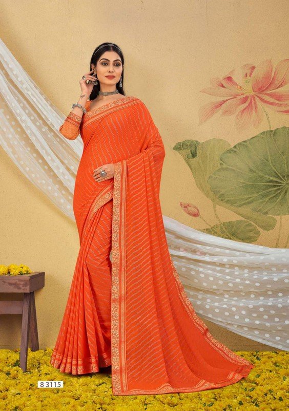 Riddhi Sarees Sangini Vol-2 Rs-83115 Orange Georgette Saree