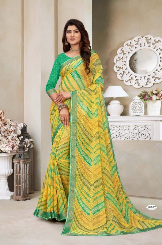 Riddhi Sarees Satrangi Rs08107 Yellow Brasso Saree