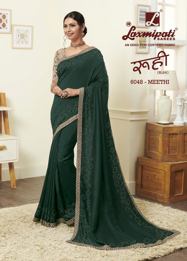 Laxmipati Ruhi 6048 Green Silk Saree