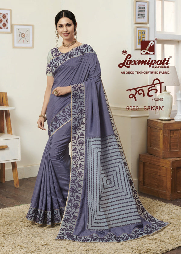 Laxmipati Ruhi 6050 Grey Marble Saree