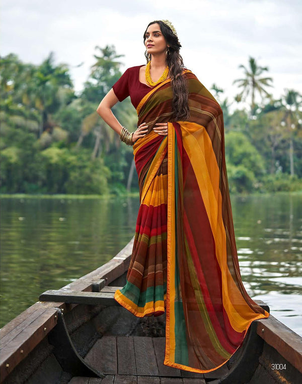 Sanskar Saachi Stp-S31004 Multicolor Georgette Saree