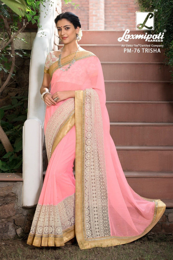 Laxmipati Devrani Pm-76 Pink Cotton Silk Saree