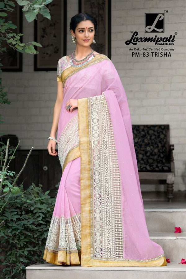 Laxmipati Devrani Pm-83 Pink Cotton Silk Saree