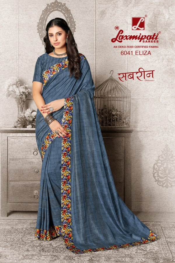 Laxmipati Sabrin 6041 Blue Vichitra Silk Saree