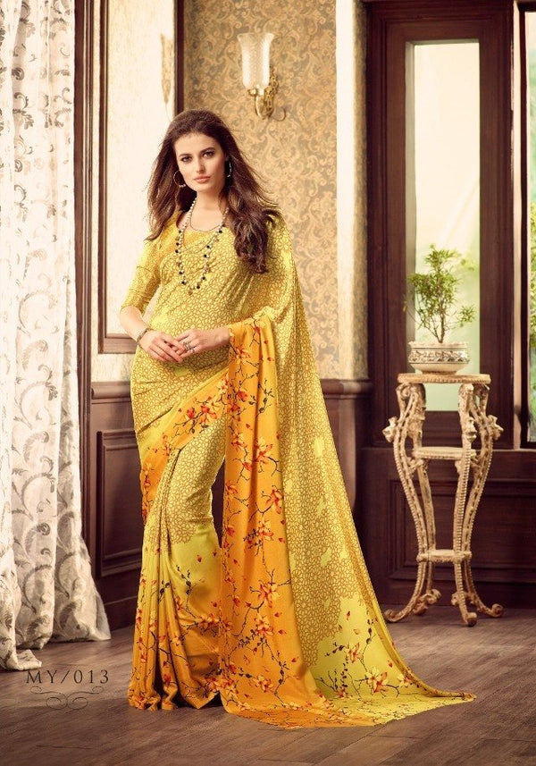 Sahiba Sahiba Collection Smy13 Yellow Unique Fancy Fabric Saree