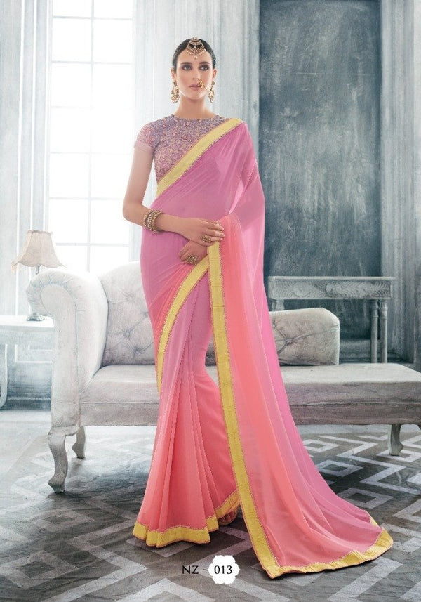 Sahiba Sahiba Collection Snz13 Pink Unique Fancy Fabric Saree