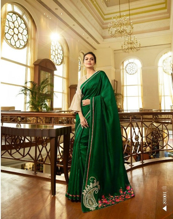 Sanskar Sanskar Fashion Store Stp-81001 Green Unique Fancy Fabric Saree