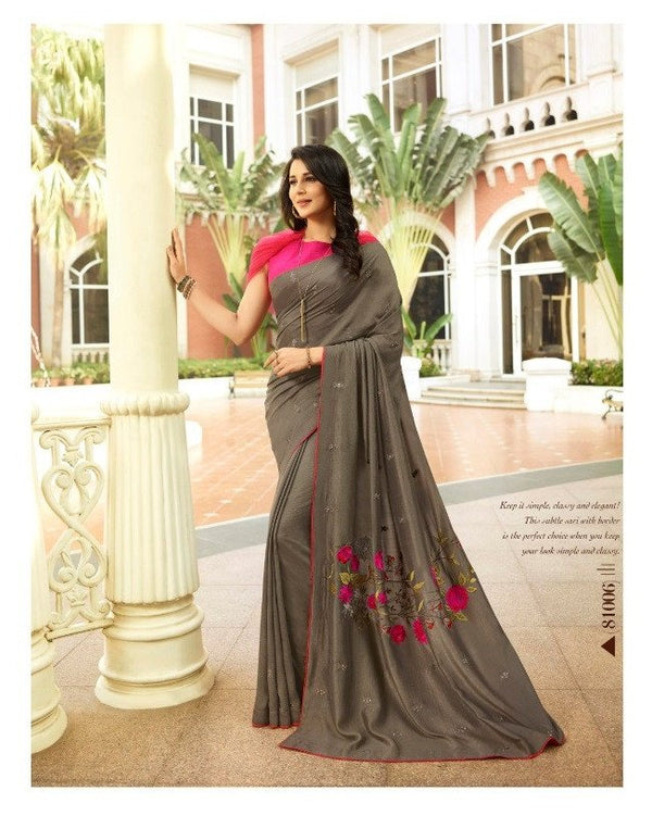 Sanskar Sanskar Fashion Store Stp-81006 Grey Unique Fancy Fabric Saree