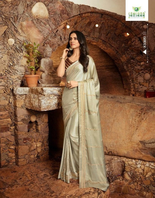 Sanskar Sanskar Fashion Store Stp-81009 Grey Unique Fancy Fabric Saree