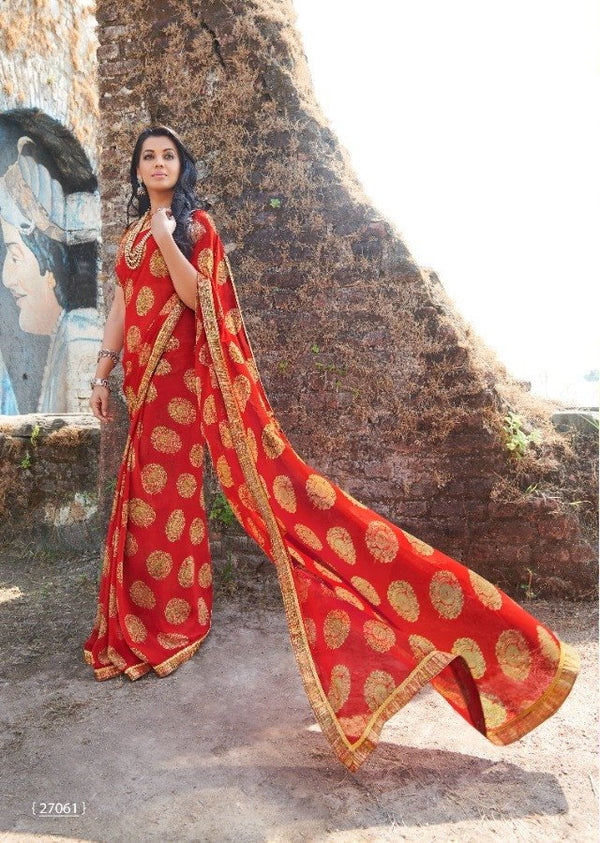 Sanskar Sanskar Kamlee Stp-27061 Red Georgette Saree