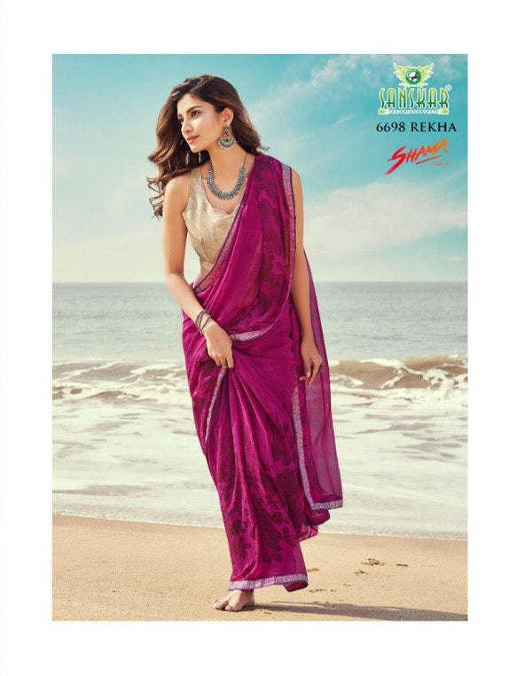 Sanskar Sanskar Shama Stp-6698 Purple Unique Fancy Fabric Saree