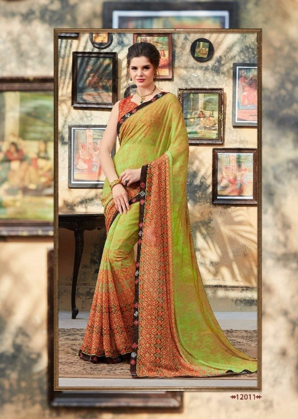 Sanskar Sanskar Signature Stp-12011 Green Georgette Saree