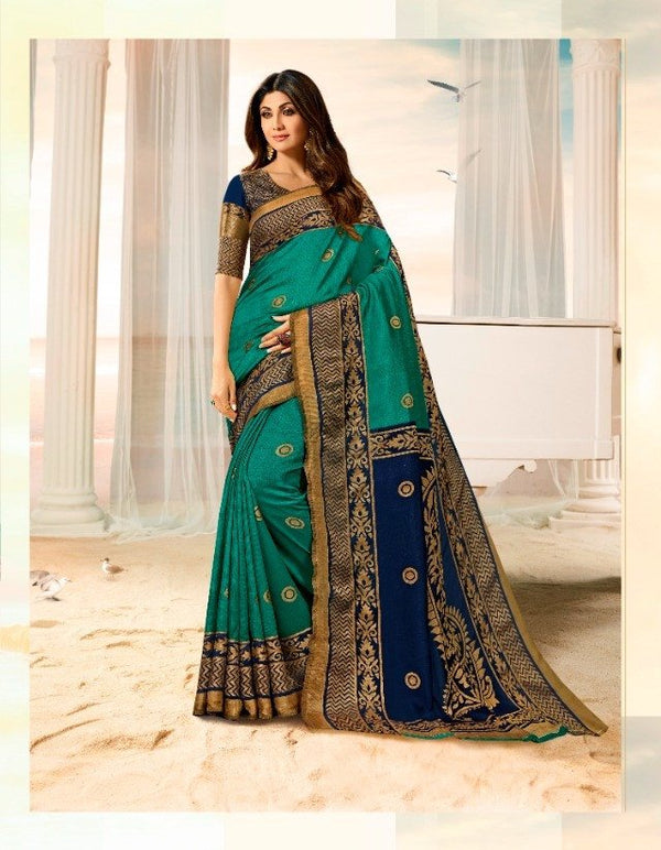 Sanskar Sanskar Silk Shilpa Stp-22406 Blue Silk Saree