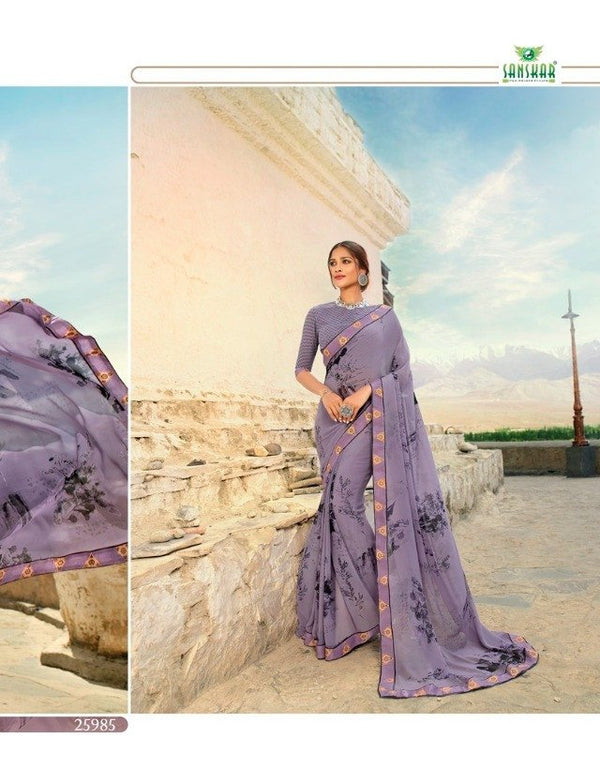 Sanskar Sanskar Suhane Pal Stp-25985 Purple Georgette Saree