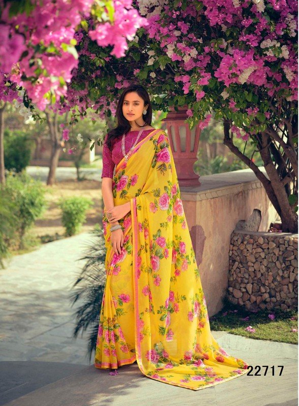 Sanskar Rahi Stp-22717 Yellow Brasso Saree