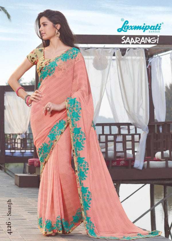 Laxmipati Sarangi 4126 Pink Chiffon Saree