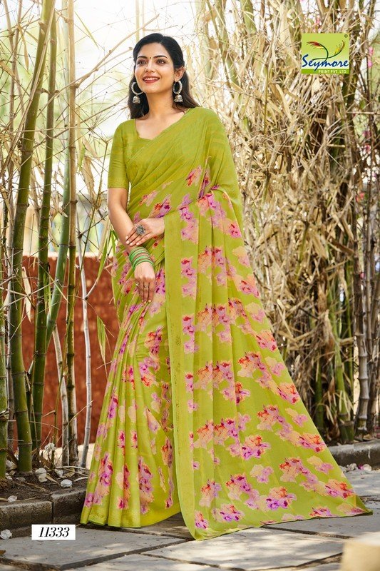 Seymore Kali Sy01333 Green Viscose Georgette Saree