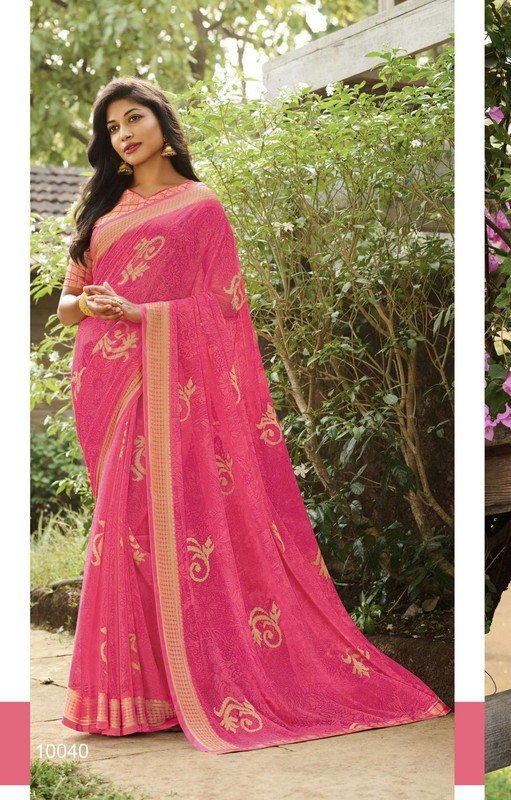 Seymore Kriti Sy00040 Pink Georgette Saree