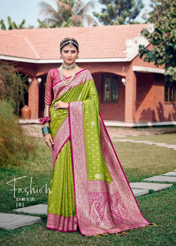 Shangrila Komal Silk-B Green Silk Saree