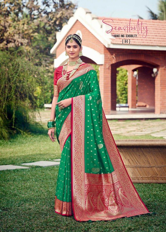 Shangrila Komal Silk-H Green Silk Saree