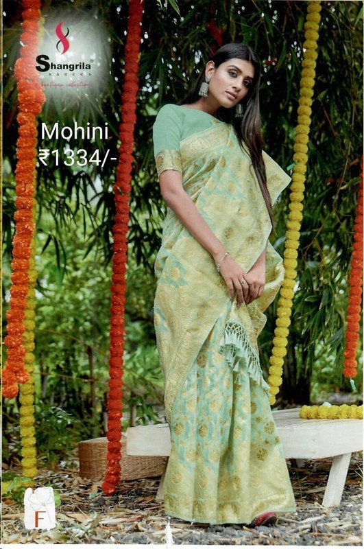 Shangrila Mohini-F Green Cotton Saree