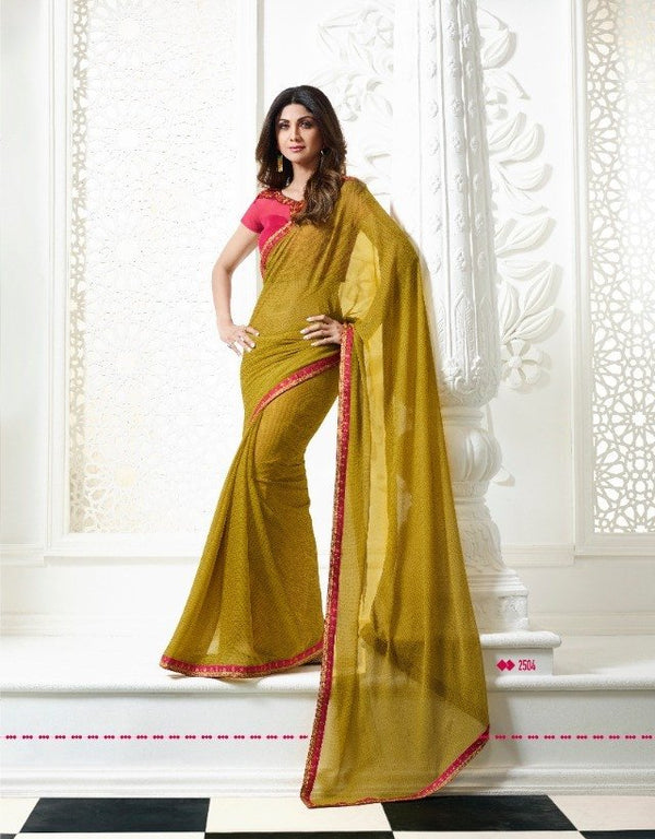 Sanskar Shilpa-1 Stp-2504 Yellow Unique Fancy Fabric Saree