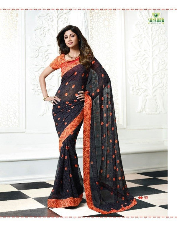 Sanskar Shilpa-1 Stp-2505 Black Unique Fancy Fabric Saree