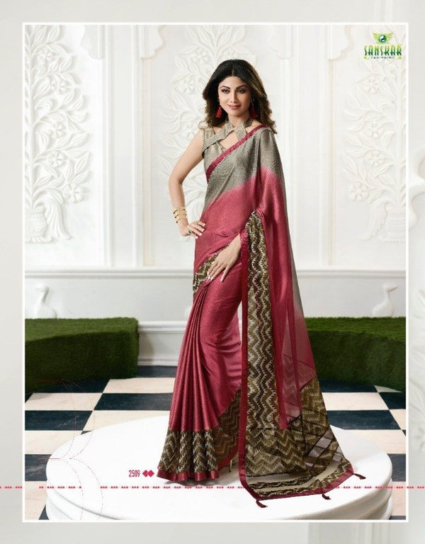 Sanskar Shilpa-1 Stp-2509 Multicolor Unique Fancy Fabric Saree