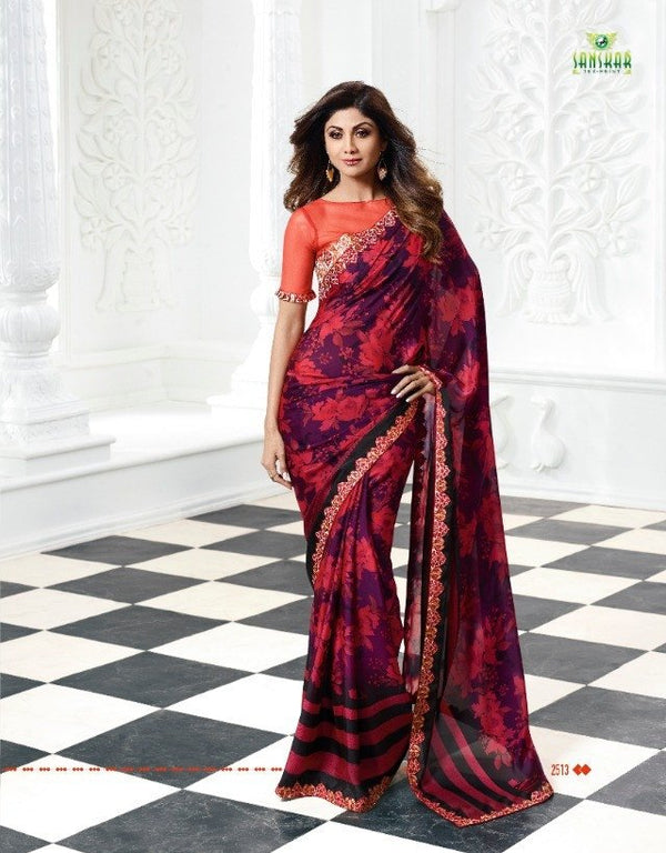 Sanskar Shilpa-1 Stp-2513 Multicolor Unique Fancy Fabric Saree