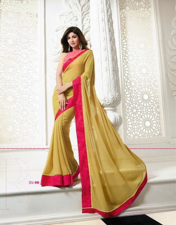 Sanskar Shilpa-1 Stp-2516 Yellow Unique Fancy Fabric Saree