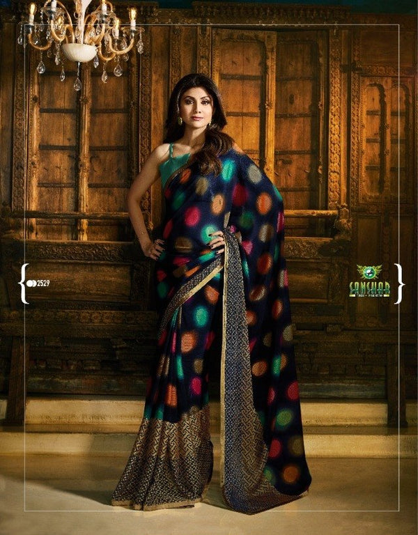 Sanskar Shilpa-2 Stp-2529 Multicolor Unique Fancy Fabric Saree