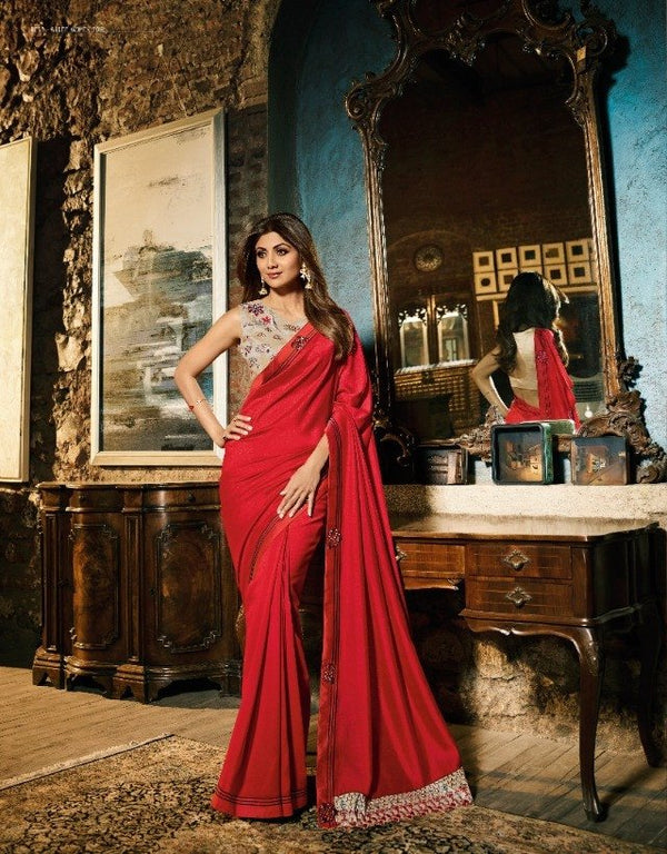 Sanskar Shilpa-4 Stp-2541 Red Unique Fancy Fabric Saree