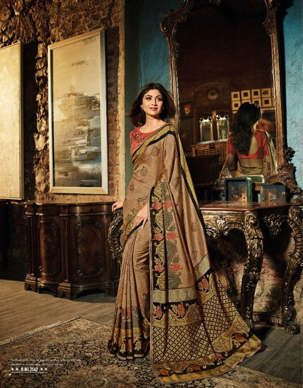 Sanskar Shilpa-4 Stp-2542 Multicolor Unique Fancy Fabric Saree