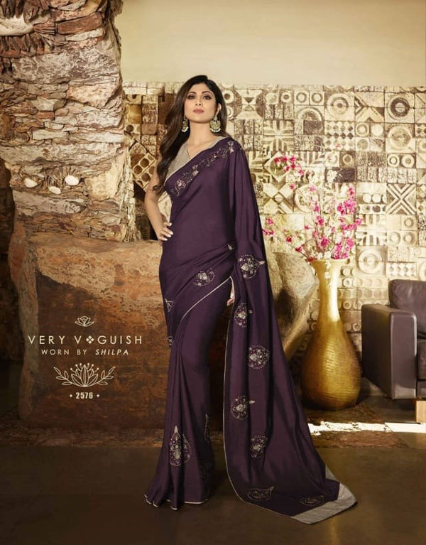 Sanskar Shilpa-7 Stp-2576 Purple Unique Fancy Fabric Saree