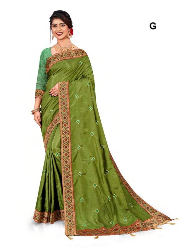 Shravya Dhanlaxmi-G Green Silk Saree