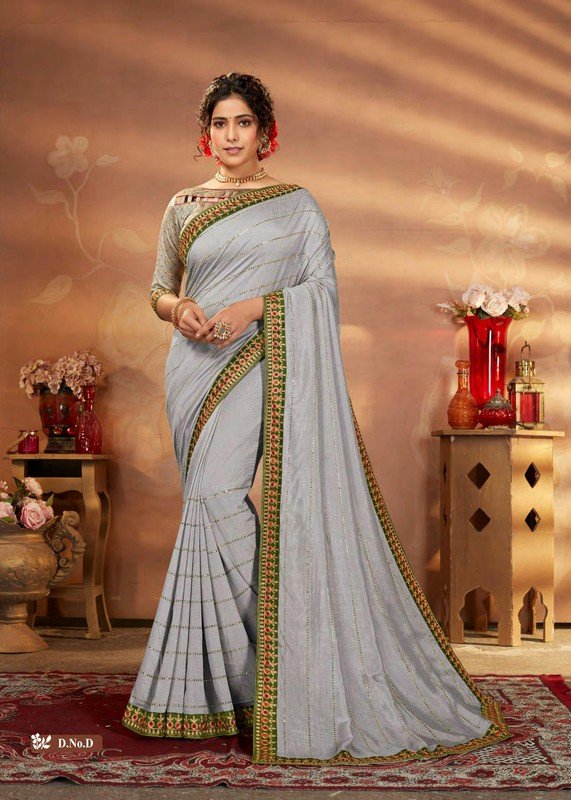 Shravya Neel Pari-D Grey Silk Saree