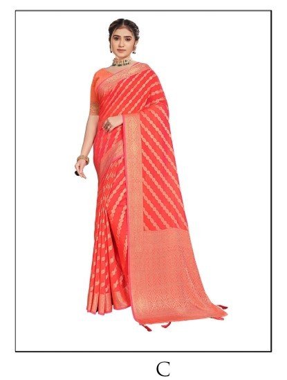 Shravya Rich Pallu Diamond V-4 Sh-Rpd-C Red Viscose Silk Saree