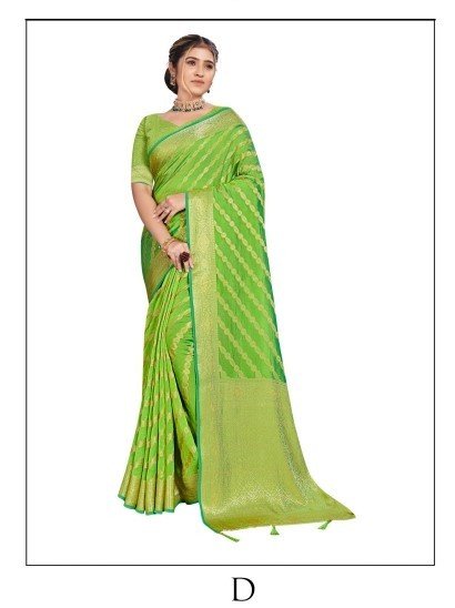 Shravya Rich Pallu Diamond V-4 Sh-Rpd-D Green Viscose Silk Saree