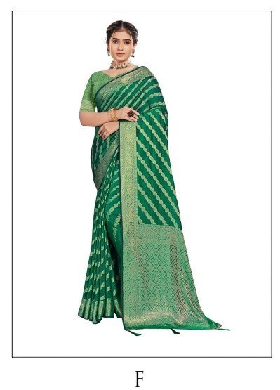 Shravya Rich Pallu Diamond V-4 Sh-Rpd-F Green Viscose Silk Saree