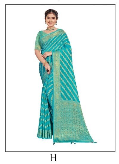 Shravya Rich Pallu Diamond V-4 Sh-Rpd-H Green Viscose Silk Saree