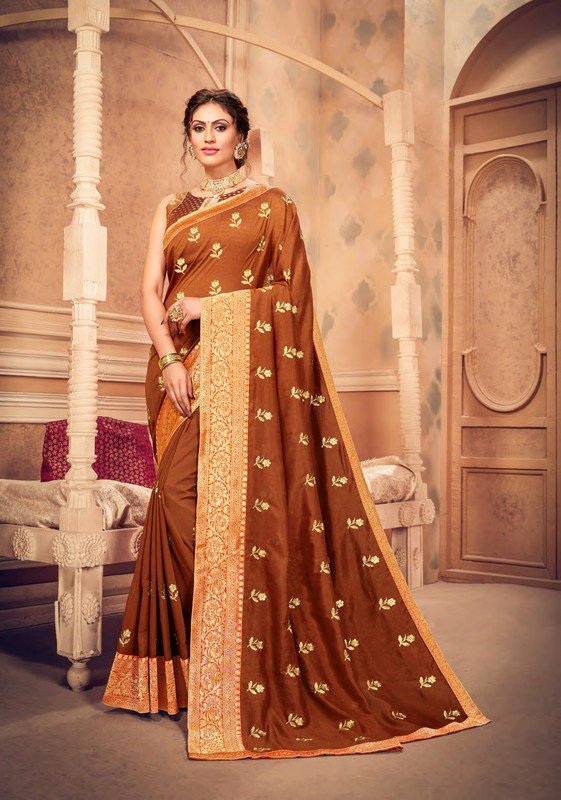 Shravya Ruhani-F Brown Silk Saree