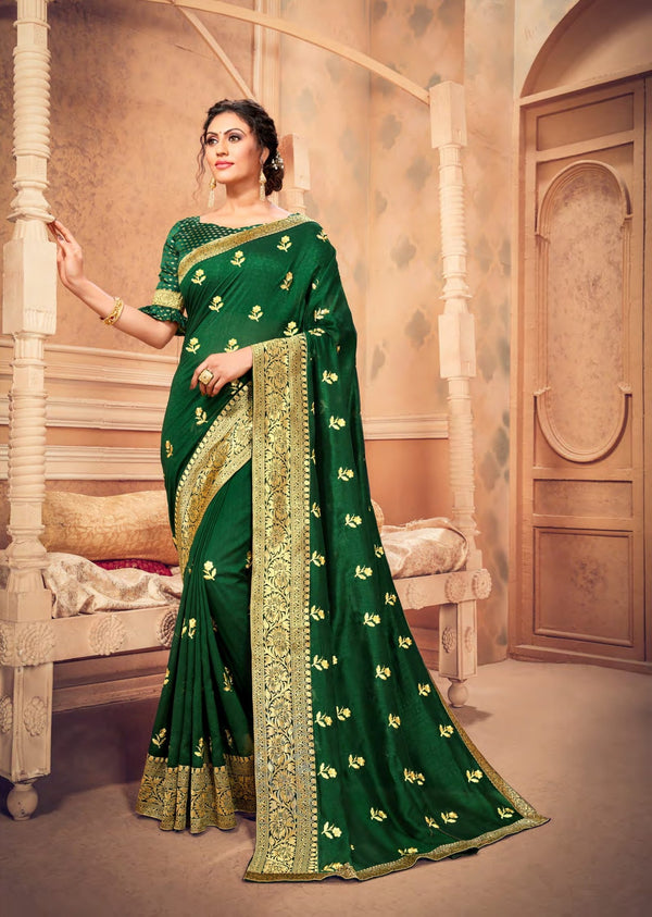 Shravya Ruhani-G Green Silk Saree