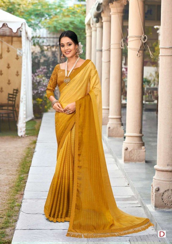 Shravya Vivanta-D Yellow Chiffon Saree