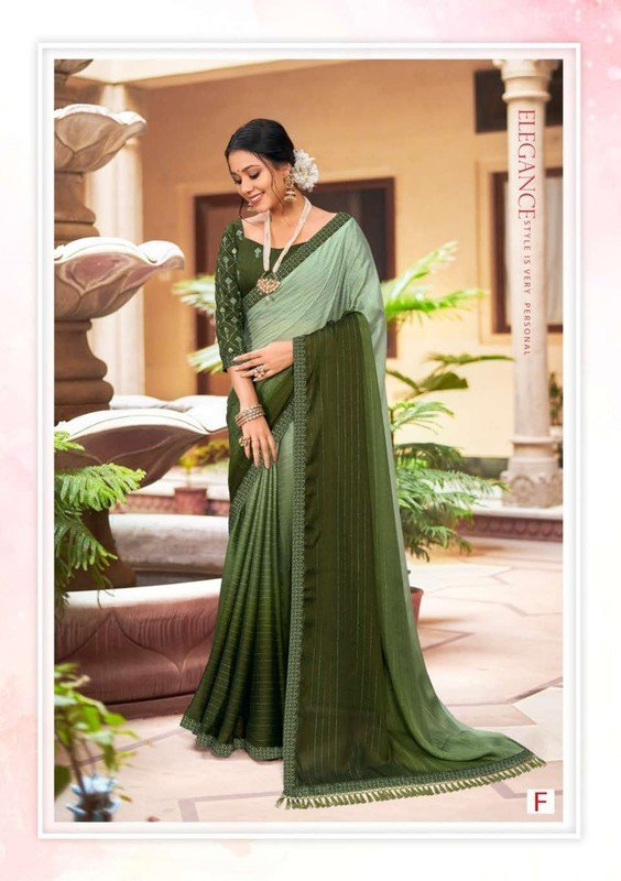 Shravya Vivanta-F Green Chiffon Saree