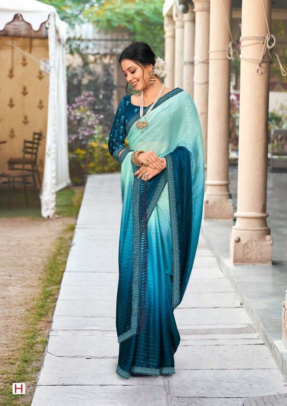 Shravya Vivanta-H Blue Chiffon Saree