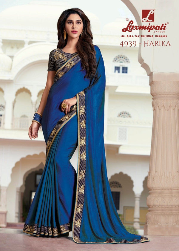 Laxmipati Shyama 4939 Blue Silk Saree