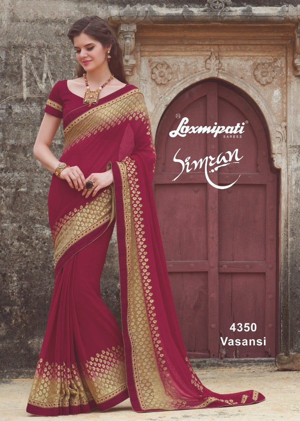 Laxmipati Old Hit 4350 Pink Georgette Saree