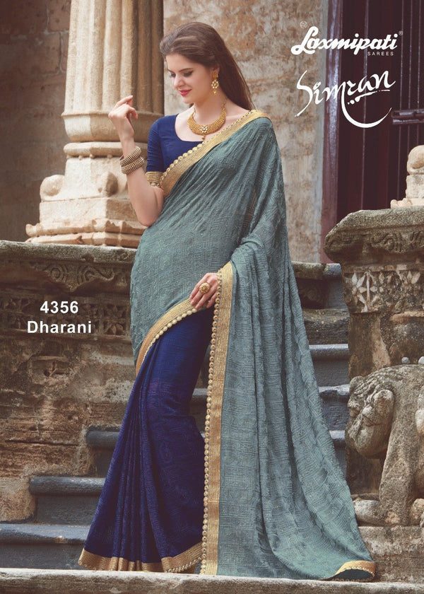 Laxmipati Simran 4356 Multicolor Chiffon Saree