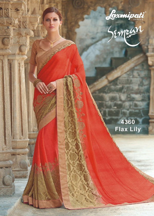 Laxmipati Simran 4360 Multicolor Chiffon Saree