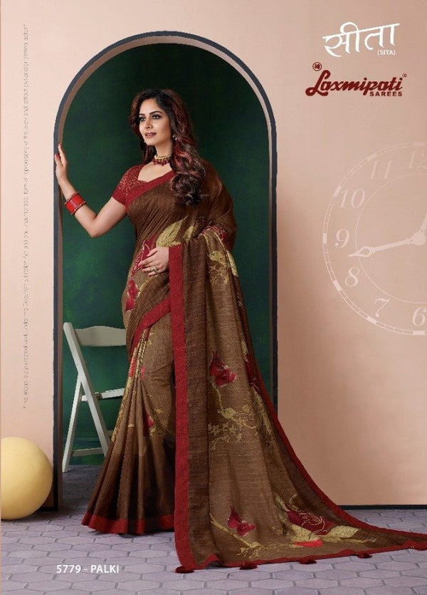 Laxmipati Sita 5779 Multicolor Chiffon Silk Saree